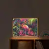 Flamingo - Tropisch - Dier - Bladeren Light Box met batterij (Wandlamp kind) middel -sfeer1_kind