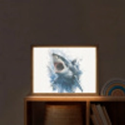 Haai - Blauw - Water Light Box met batterij (Wandlamp kind) middel -sfeer1_kind