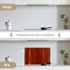 Oranje - Rood - Roest - Metaal keuken achterwand spatscherm klein 900 -voor_na_NL