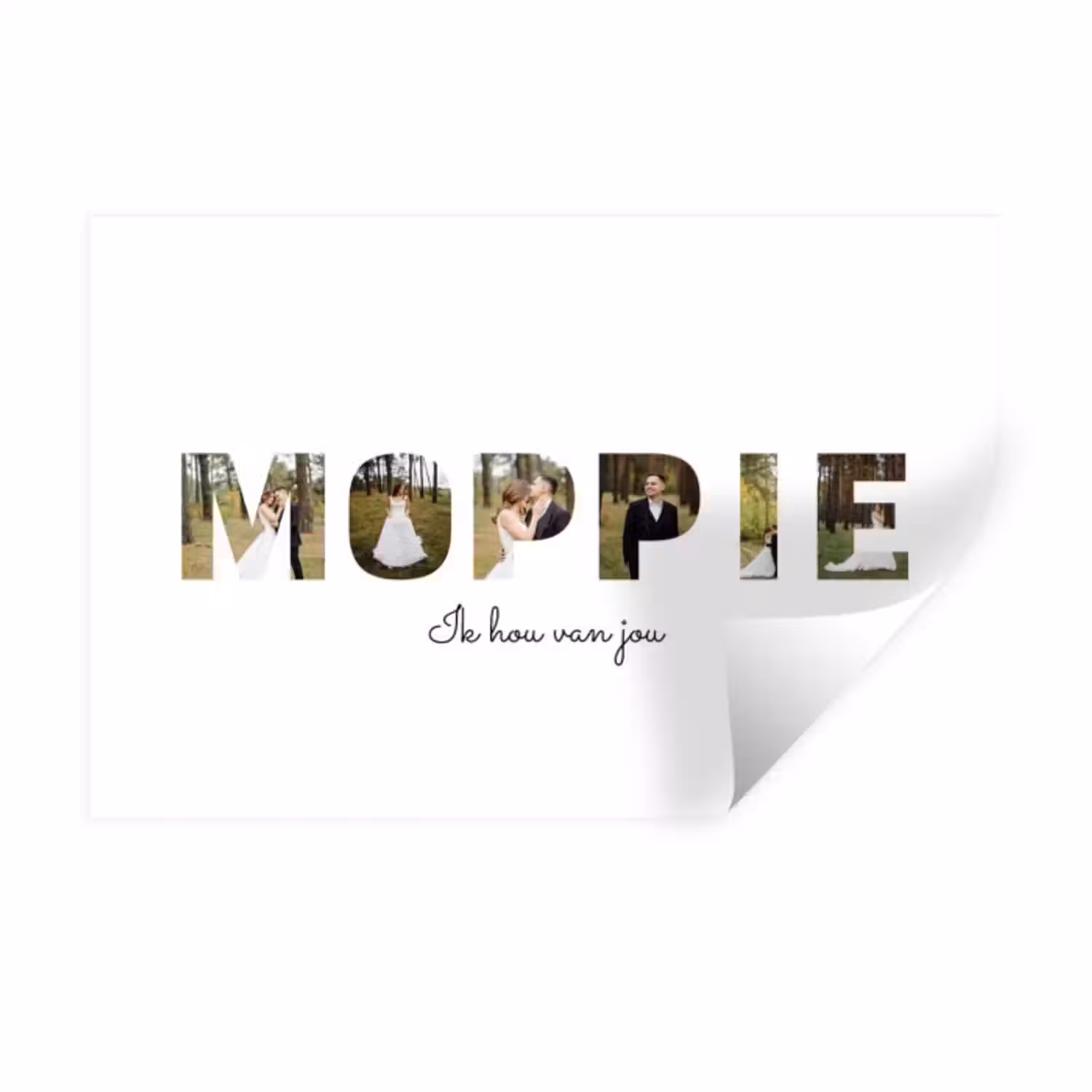 Gepersonaliseerde muursticker - Moppie - Lettercollage