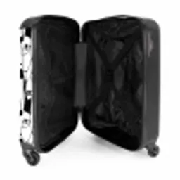 Lijnen - Gezichten - Zwart - Wit NBS - Handbagage koffer - Volwassenen Unisex middel -binnenkant