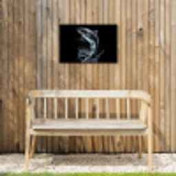 Vis - Koi - Zwart - Water Tuinposter op houten frame 2 cm dik klein -sfeer4