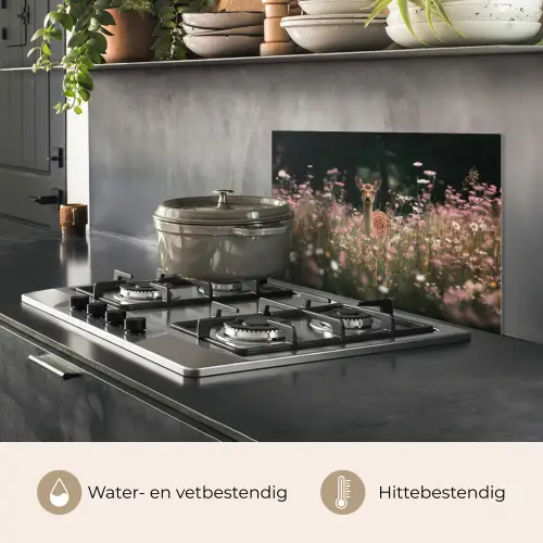 Hert - Wilde bloemen - Bos keuken achterwand spatscherm klein -usp_NL