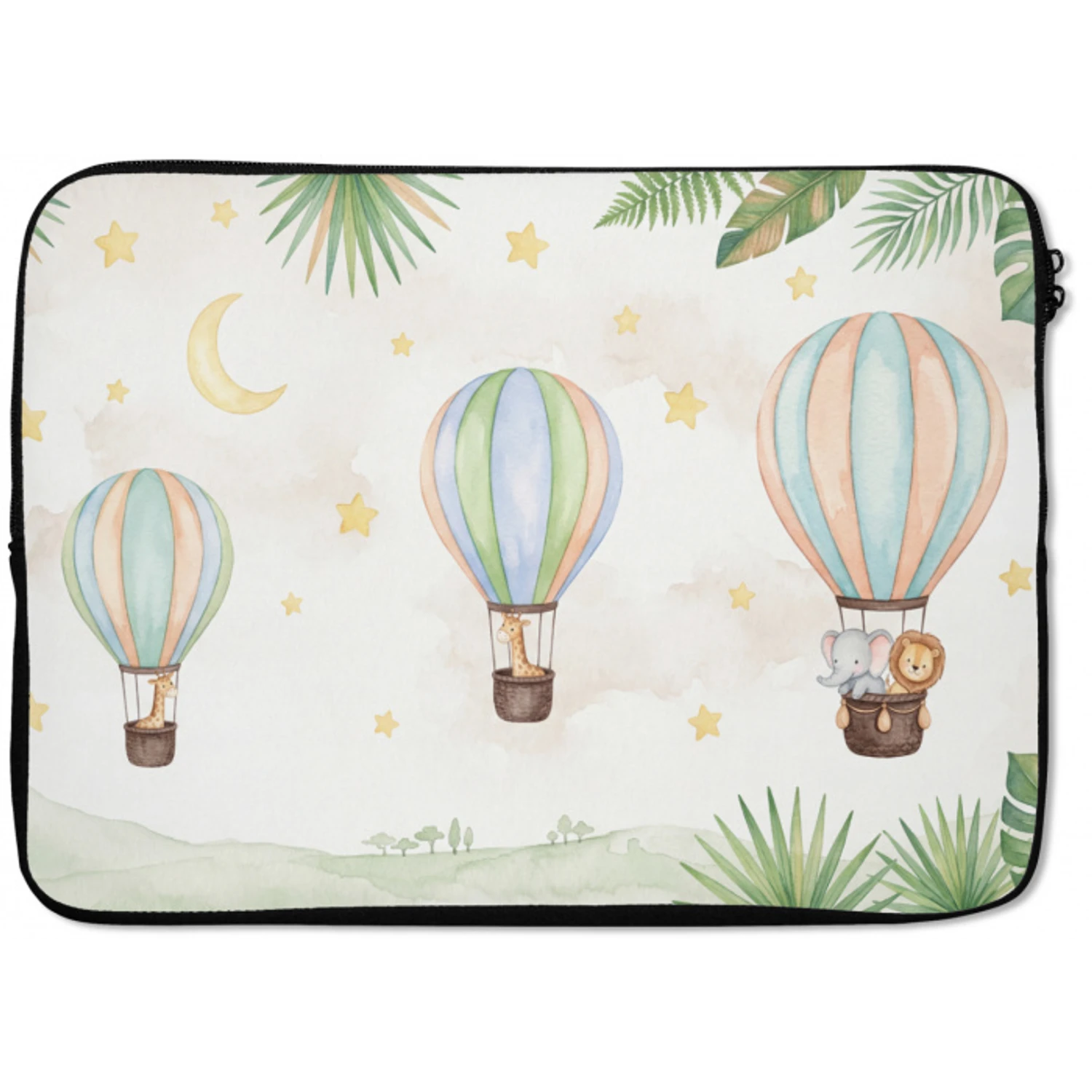 Aquarel - Luchtballonnen - Pastel laptophoes neopreen klein -zkaufland3dotto