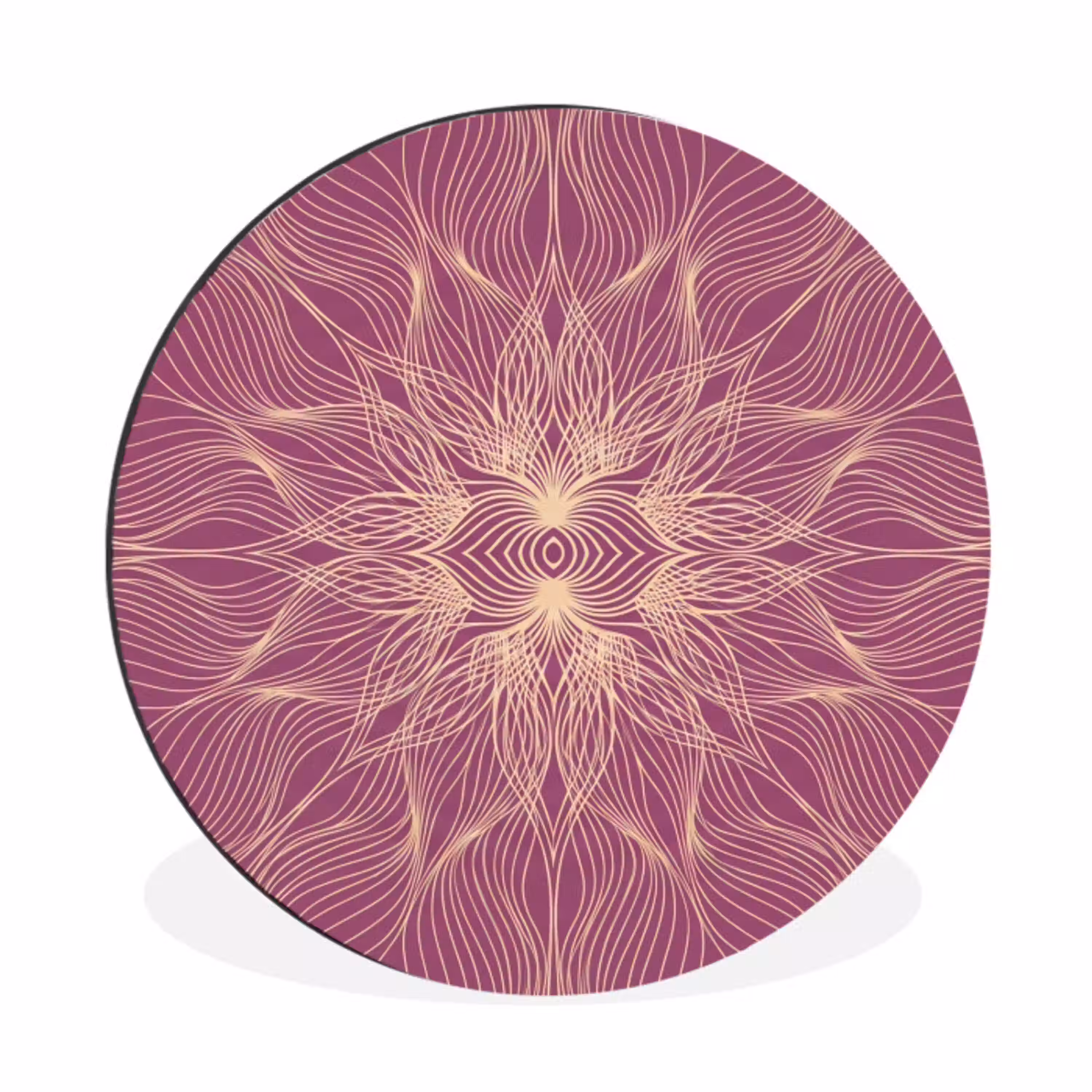 Lijnen - Patroon - Abstract Wandcirkel aluminium klein -3d