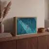 Vrouw - Water - Bikini - Oranje Light Box met batterij (Wandlamp) middel -sfeer2