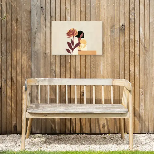 Vrouw - Minimalistisch - Bloem Tuinposter op houten frame 2 cm dik klein -sfeer4