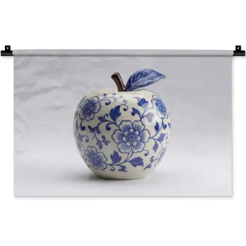 Appel - Blauw - Klassiek Wandkleed katoen klein -zz3d