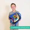 Racehelm - Verfspatten - Penseelstreken - Race mode Kinderrugzak - Blauw middel -sfeer1_NL