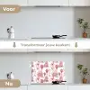 Jungle - Natuur - Rood keuken achterwand spatscherm klein 900 -voor_na_NL