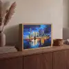 Skyline Toronto - Modern - Stadslicht - Blauw Light Box met batterij (Wandlamp) middel -sfeer2