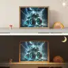 Monstertruck - Bliksem - Blauw - Jongens - Auto Light Box met batterij (Wandlamp kind) middel -sfeer3_kind