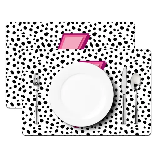 Bliksem - Roze - Stippen Placemat vinyl groot -zzsfeer2_Kitchenyeah-website