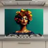Vrouw - Hoodtooi - Tropisch - Fruit - Druiven keuken achterwand spatscherm klein -3d_website
