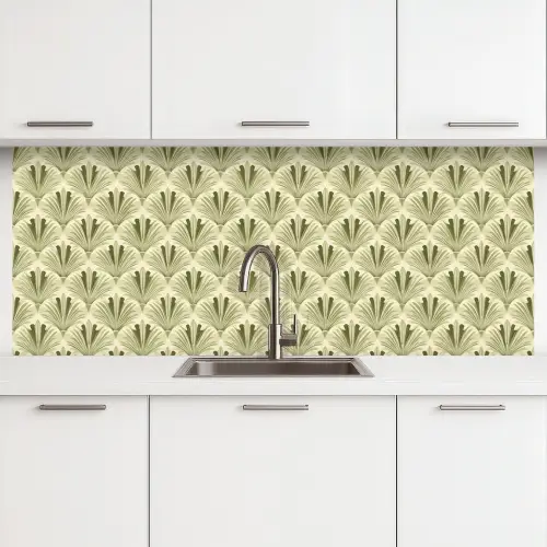 Klassiek - Waaier - Groen keuken achterwand 2 middel 871 -3d