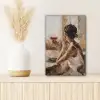 Olieverf - Vrouw - Wijn canvas 2cm klein -sfeer5