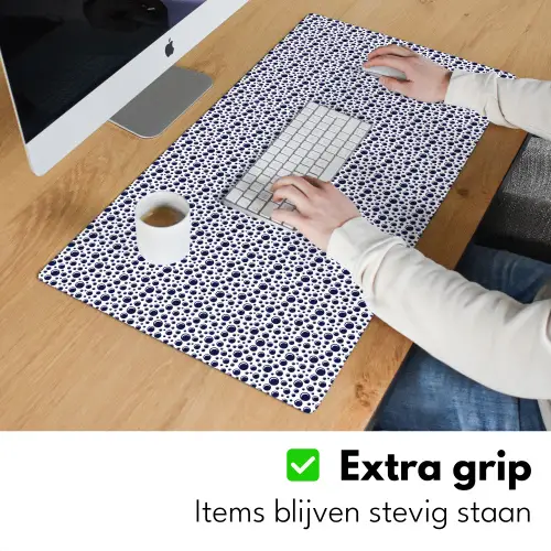 Oceaan - Bubbel - Blauw - Wit Muismat XXL klein 681 -sfeer3