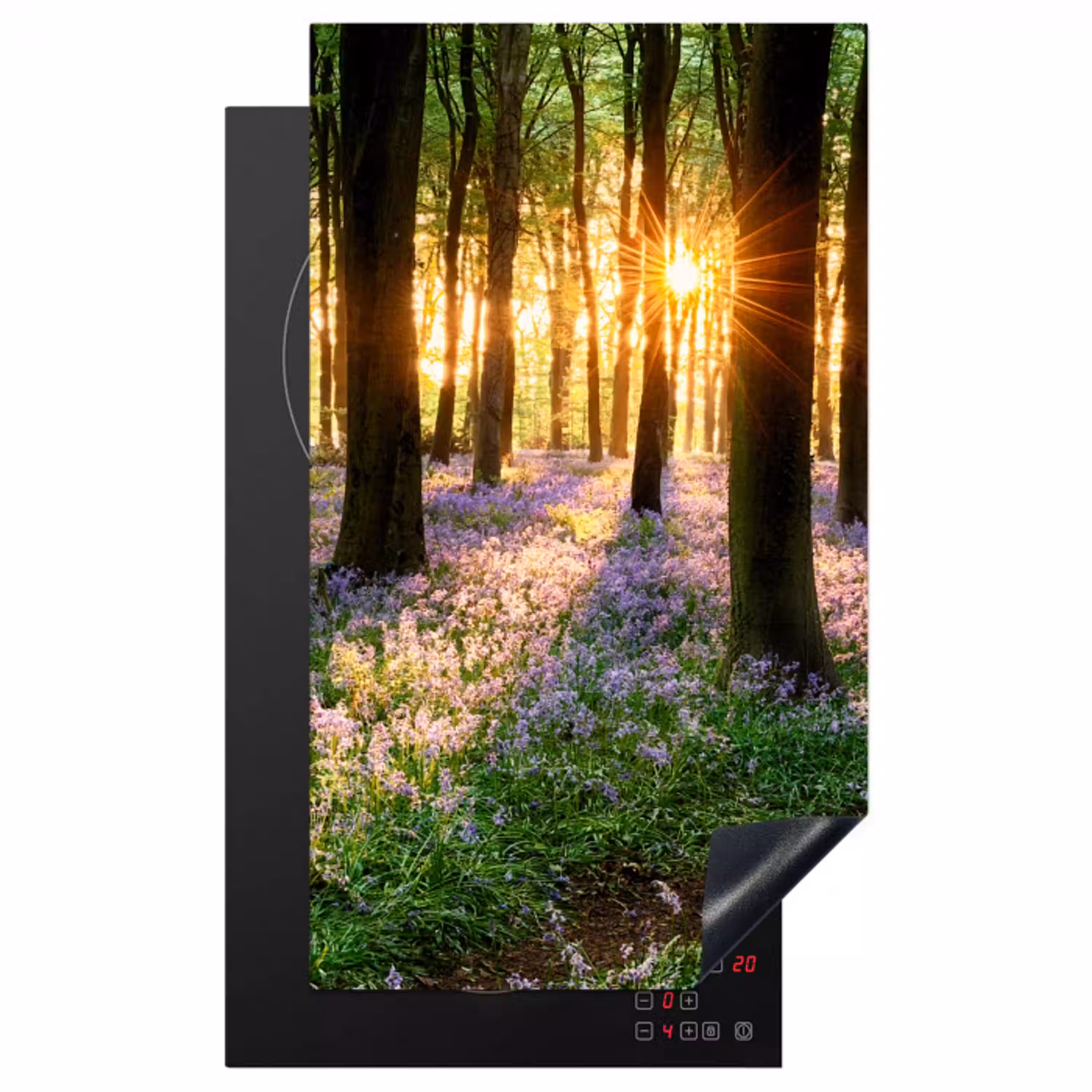 Bos - Bloemen - Lavendel - Zon - Paars - Natuur Inductie beschermer vinyl 3mm middel -3d