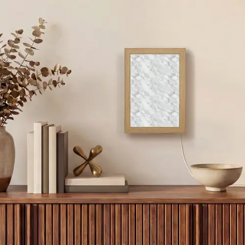 Grijs - Wit - Marmer Light Box met kabel (Tafellamp) klein 925 -sfeer2