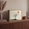 Boom - Zon - Modern - Landschap Light Box met batterij (Wandlamp) middel -sfeer2