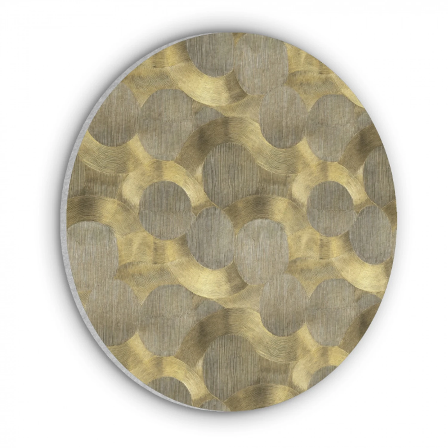 Modern - Geometrisch - Goud Akoestische PET Vilt - Rond klein 838 -3d