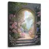 Doorkijk - Rozen - Vintage - Bloemen Textielframe - compleet frame klein -3d