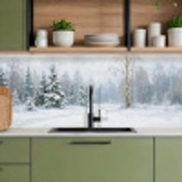 Bospad - Dennen - Sneeuw - Winter - Rustgevend keuken achterwand 2 middel -sfeer3