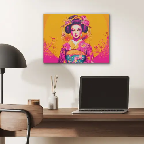 Bloemen - Vrouw - Kimono - Roze PET vilt klein -sfeer5