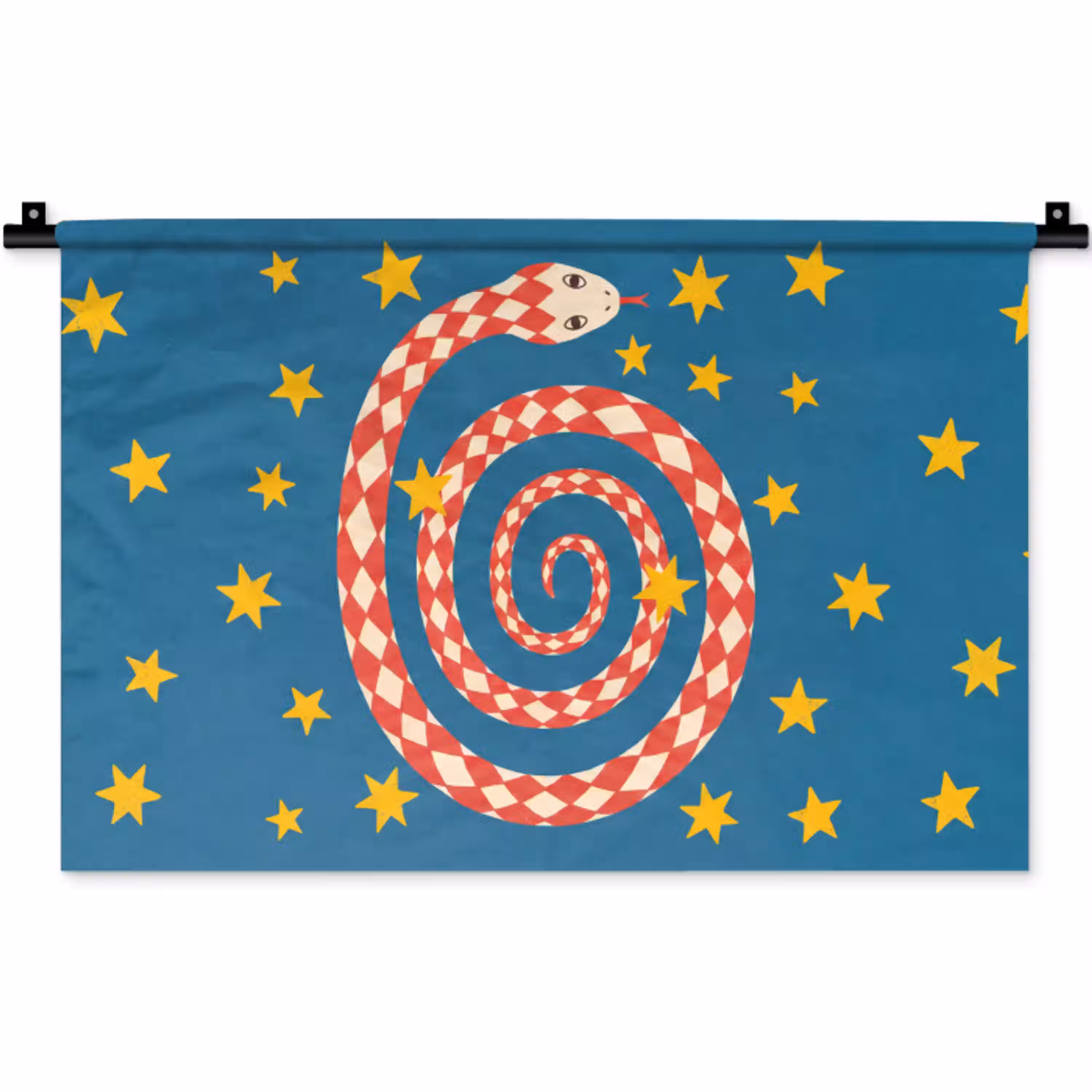 Slang - Spiraal - Dieren - Illustratie - Rood Wandkleed katoen klein -zz3d