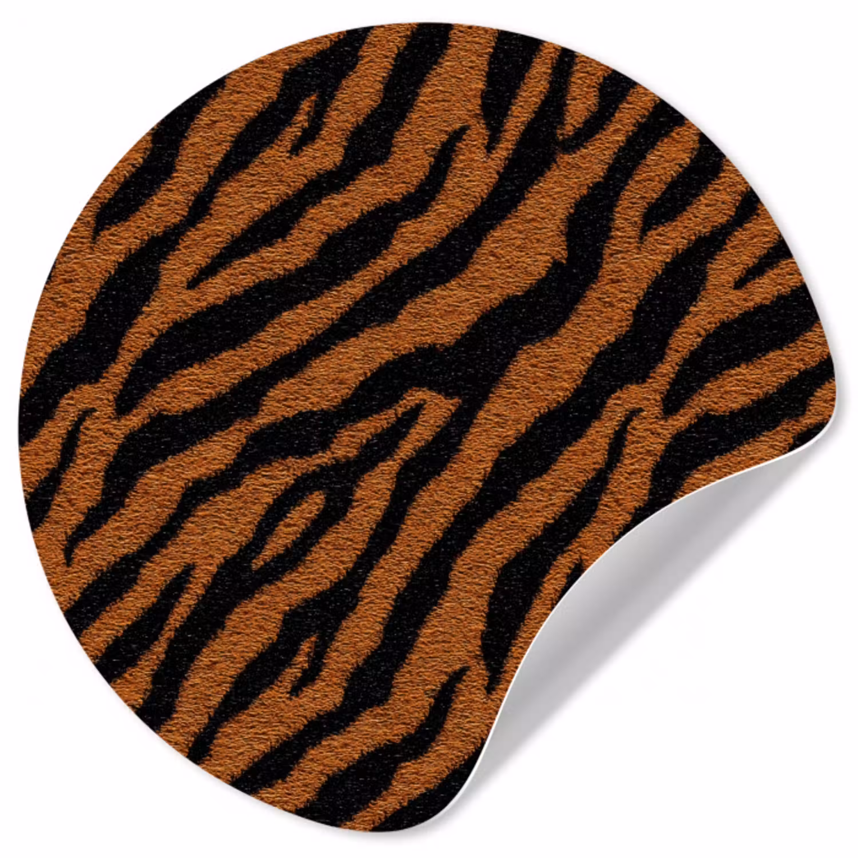Tijger - Zwart - Vacht Wandcirkel behangsticker klein 186 -3d