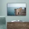 Houten steiger - Helderblauwe lucht canvas 2cm klein -sfeer4