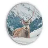 Hert - Landschap - Winter - Natuur - Dieren - Bergen Akoestische PET Vilt - Rond klein -3d
