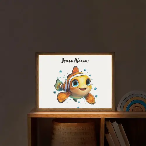 Clownvis - Oranje - Vis - Water Light Box met batterij (Wandlamp kind) middel -sfeer1_kind