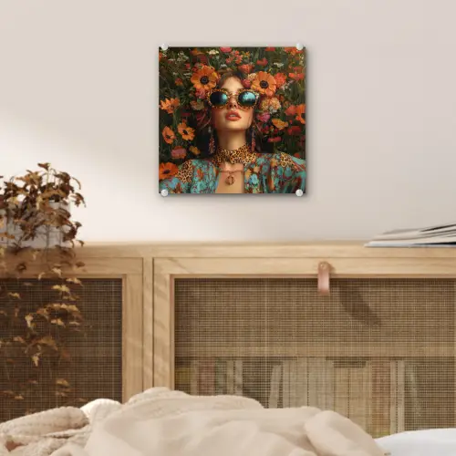 Vrouwen - Bloemen - Modern - Bril - Abstract plexiglas 5mm klein -sfeer4