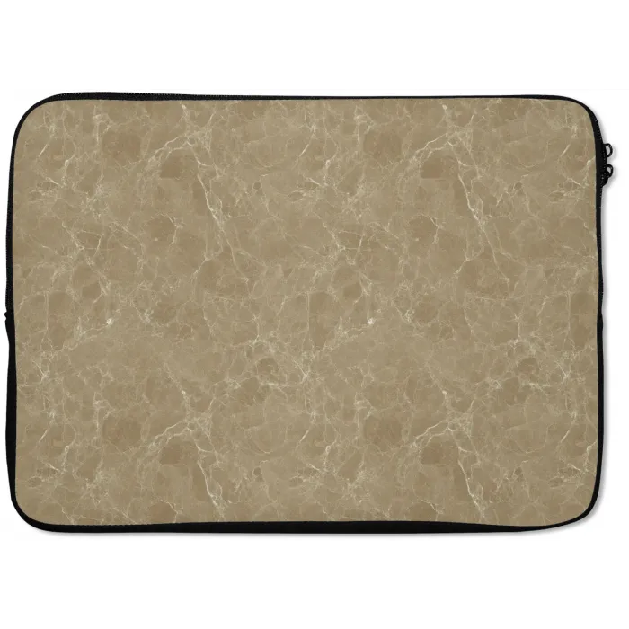 Beige - Marmer - Witte aders laptophoes neopreen klein 279 -zkaufland3dotto