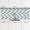 Vis - Patroon - Blauw keuken achterwand 2 middel 871 -3d