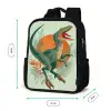 Dino - Bladeren - Grafisch - Groen Rugzak - Zwart middel -productfoto_formaten