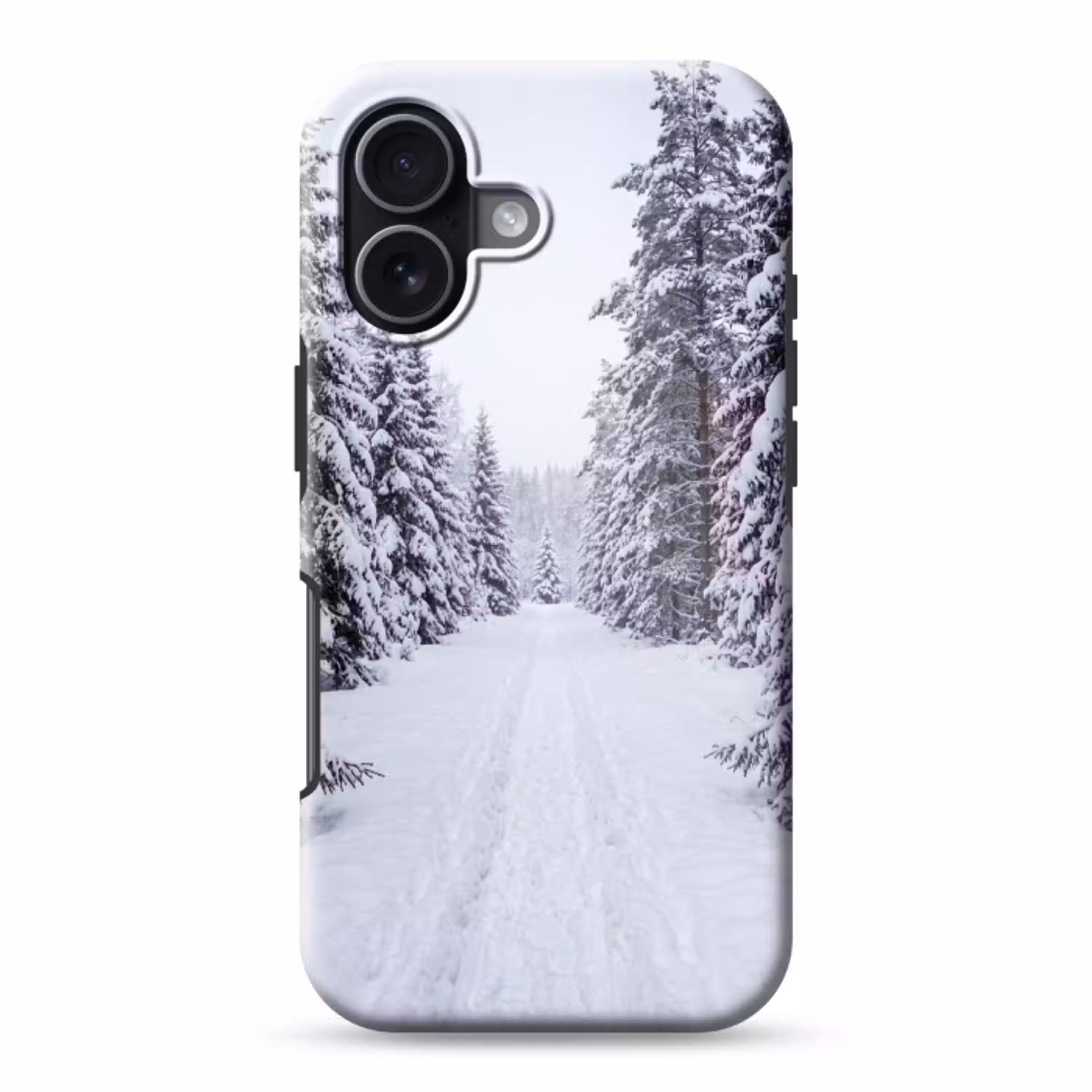 Bos - Winter - Sneeuw - Pad - Natuur Toughcase MagSafe Apple iPhone 17 klein -3d