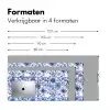 Bloemen - Blauw - Patroon - Wit Muismat XXL klein 681 -sfeer5