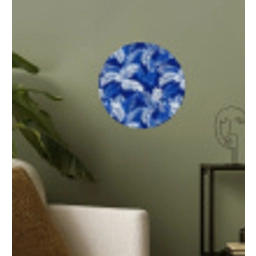 Palmblad - Patroon - Blauw Wandcirkel behangsticker klein 186 -sfeer2