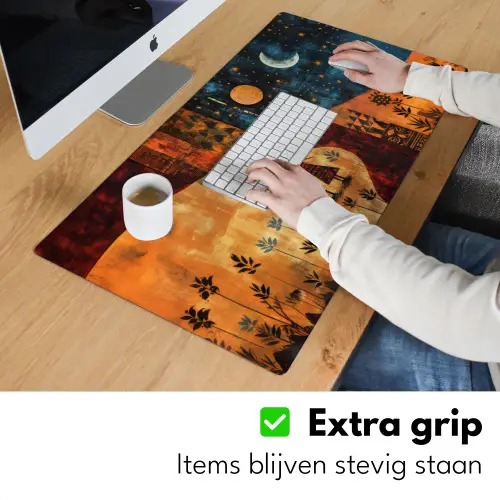 Silhouetten - Abstract - Zon - Maan Muismat XXL klein -sfeer3