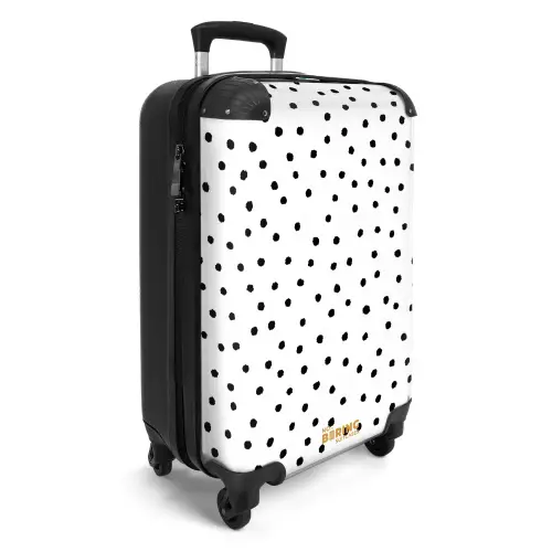Zwarte stippen over een witte achtergrond NBS - Handbagage koffer - Volwassenen Unisex middel -productfoto_3d