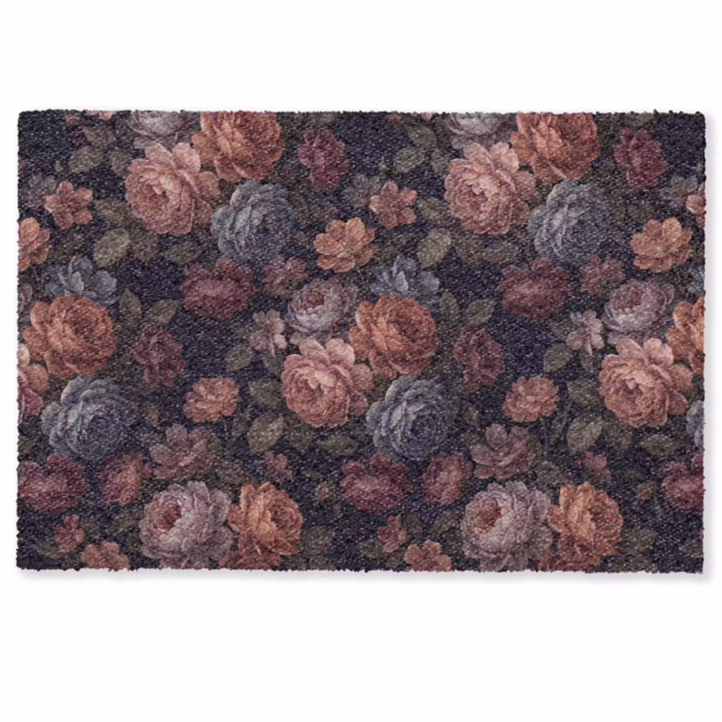 Bloemen - Patroon - Vintage - Donker - Roze Deurmat klein -zkaufland3d