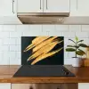Goud - Verf - Strepen - Luxe - Abstract keuken achterwand spatscherm klein -sfeer2