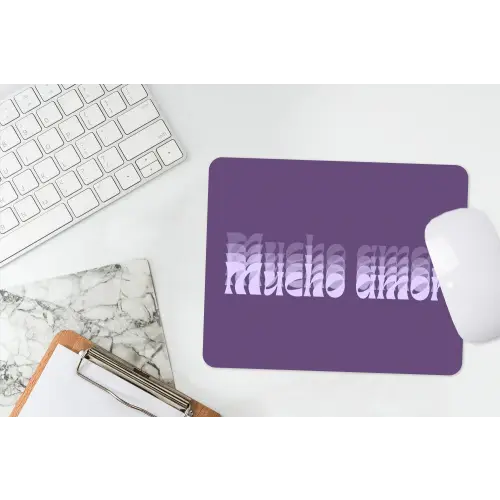 Mucho amor - Paars - Grafisch muismat rubber klein -witbureau