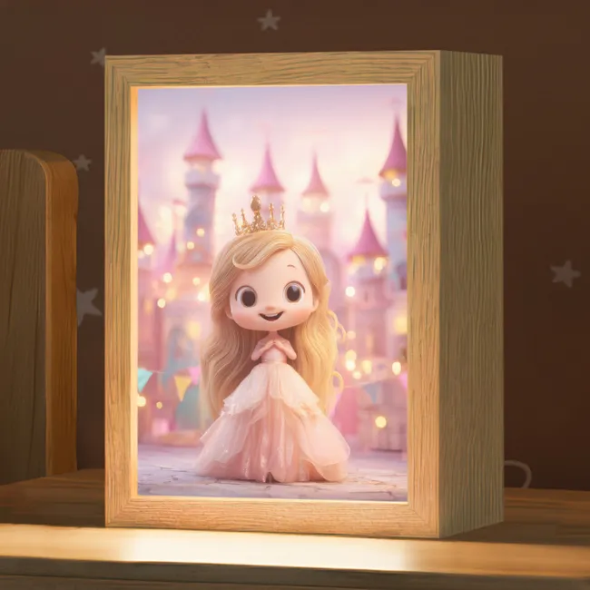 Prinses - Roze - Kasteel Light Box met kabel klein -zzz_3d_website