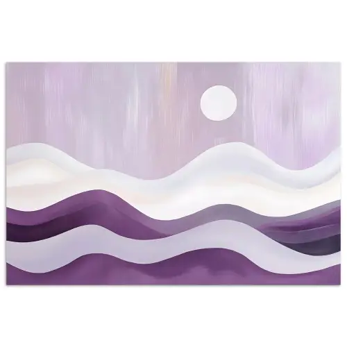 Golven - Heuvels - Abstract - Paars poster papier klein -3d