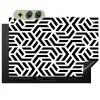 Design - Geometrie - Patroon - Zwart - Wit Inductie beschemer met haakjes klein 777 -3d