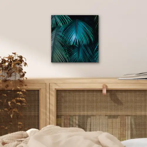 Palmblad - Tropisch - Natuur - Jungle aluminium wit klein -sfeer3
