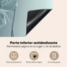 Kristal - Bloemen - Grijs Inductie beschermer vinyl 3mm middel -zzsfeer4_SP